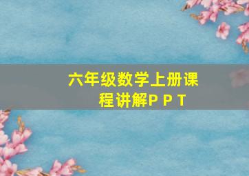 六年级数学上册课程讲解P P T